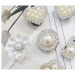 10PCS Shoe Charms ABS Accessories Decorations Clog New Luxury Rhinestone Pearl Beads Diy Buckle Shoes Ornaments For Party Gift