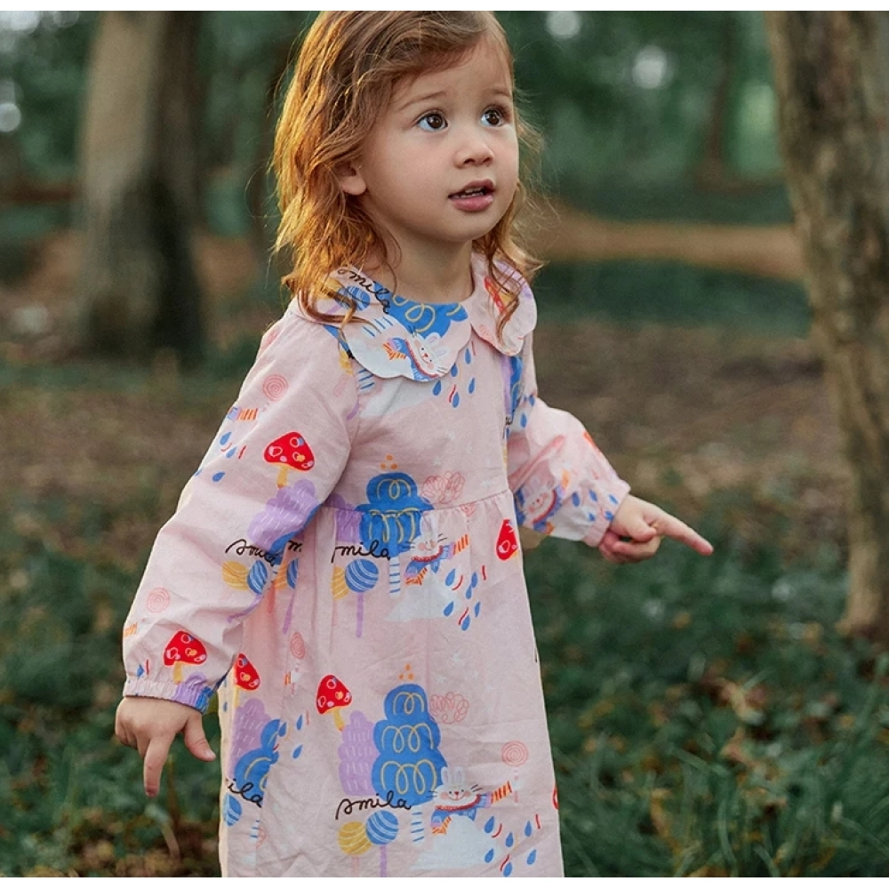 Amila Baby Girl Dress 2023 Spring New Fashion Jointly Cute Full Print Rabbits 100% Cotton Pink Kids Clothes for 0-6 Years Girls Amila Baby Girl Dress 2023 Spring New Fashion Jointly Cute Full Print Rabbits 100% Cotton Pink Kids Clothes for 0-6 Years Girls